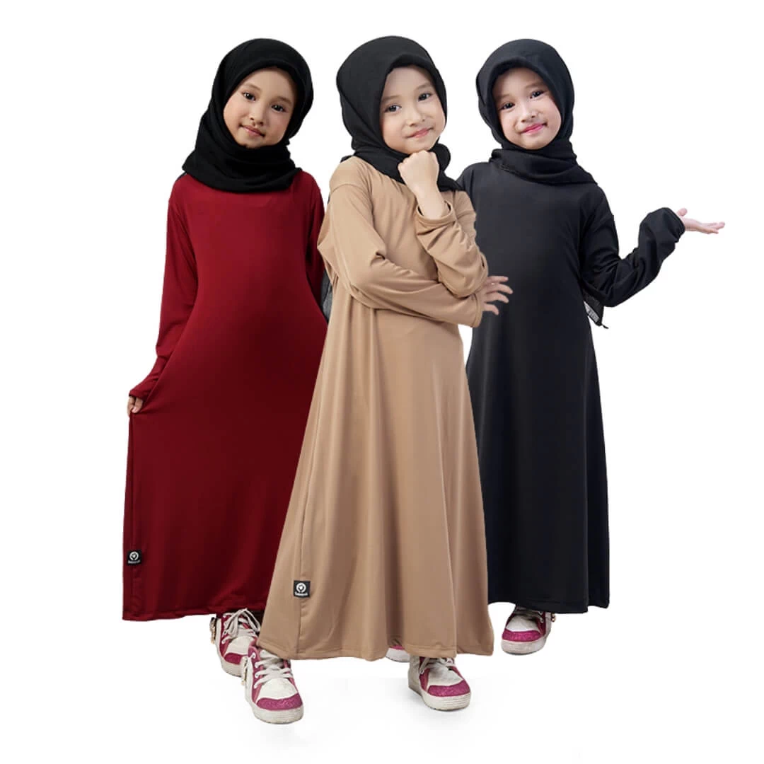 Jual Baju Muslim Gamis Anak Perempuan Murah Polos Basic Jersey Februari 2021 Bajuyuli