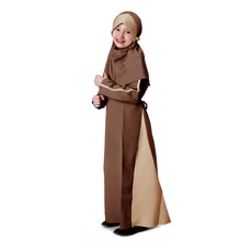 Gamis Baju Muslim Anak Perempuan Baloteli Garis Murah Mocca