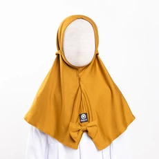 Hijab Instan Anak Jersey Pita 0-3 Tahun Kuning Kubus