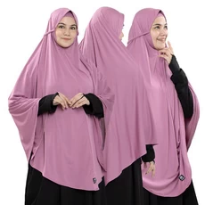 Jilbab Bergo Maryam Jumbo Syari Polos Jersey Soft Pet Dusty Pink