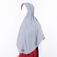 Hijab Kerudung Jilbab Instan Seragam Anak SD Warna Abu Bahan Kaos tali serut Murah Terbaru