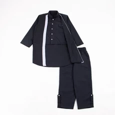 Koko Kurta Formal Pakaian Anak Laki Laki Hitam Polos Elegan