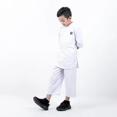 Koko Anak Pakaian Muslim Anak Laki Laki Kurta Celana Putih Manasik Haji Umrah TK SD