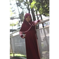 Gamis Anak Jersey Premium Pakaian Muslim Anak Perempuan Terbaru Paku Payung