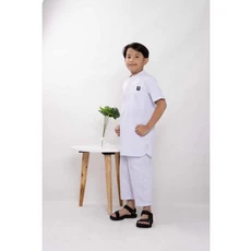 Baju Koko Kurta Anak Warna Putih sunnah Dropship