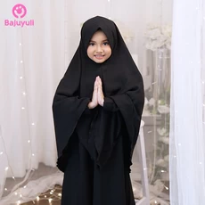 TK0209 Baju Muslim Gamis Anak Warna Hitam Modern Anak Tanggung