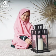 TK0585 Baju Muslim Anak Kombinasi Hijau Pink Renda Terbaru Naura