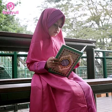 TK0633 Gamis Muslim Anak Kombinasi Pink Quran Terbaru 2023 Shahia