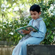 TK0654 Jubah Koko Anak Warna Baca Quran Biru basic Murah