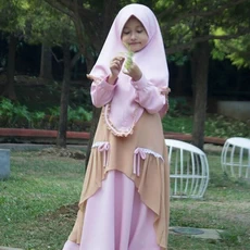 TK0839 Baju Muslim Anak Perempuan Warna Ungu Mocca Murah Rabbani