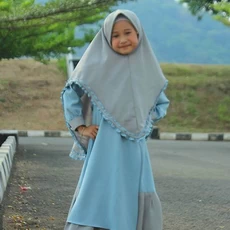 TK0948 Baju Gamis Anak Perempuan Kombinasi Abu Turkish Abu Lucu Cutetrik