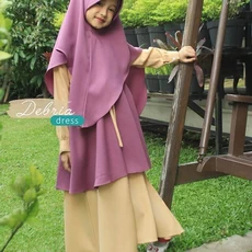 TK1084 Baju Muslim Anak Kombinasi Magenta Kuning Terbaru 2023 Shahia Hijab