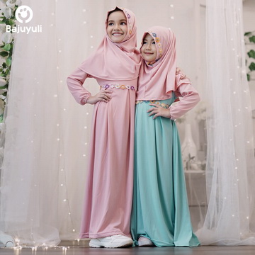 baju muslim anak perempuan terbaru pink