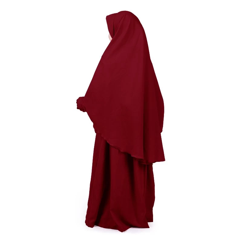 Gamis Anak Baju Muslim Anak Perempuan syar'i Polos Murah Cantik Adem Wolly Crepe - Marun