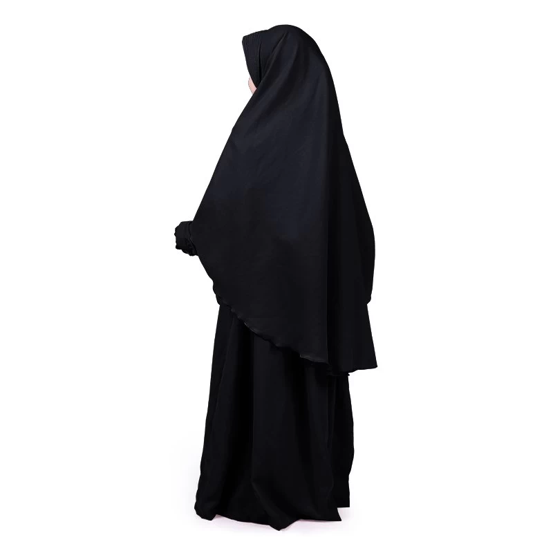 Gamis Anak Baju Muslim Anak Perempuan syar'i Polos Murah Cantik Adem Wolly Crepe - Hitam