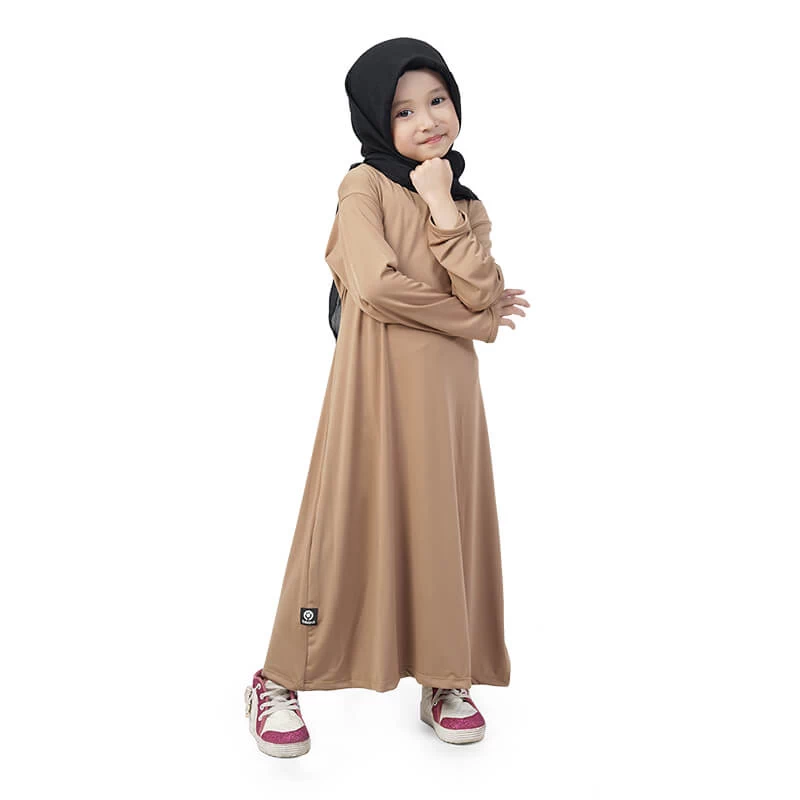 Gamis Anak Baju Muslim Anak Perempuan Polos Basic Jersey Adem Murah Cantik - Milo