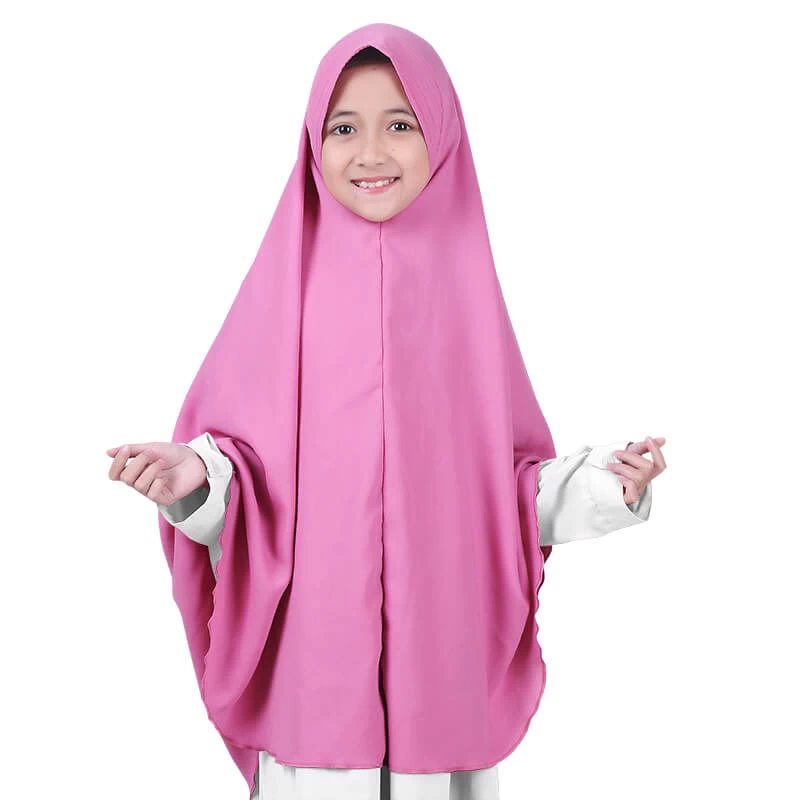 Kerudung Jilbab Anak Syar'i instant murah cantik - dusty pink