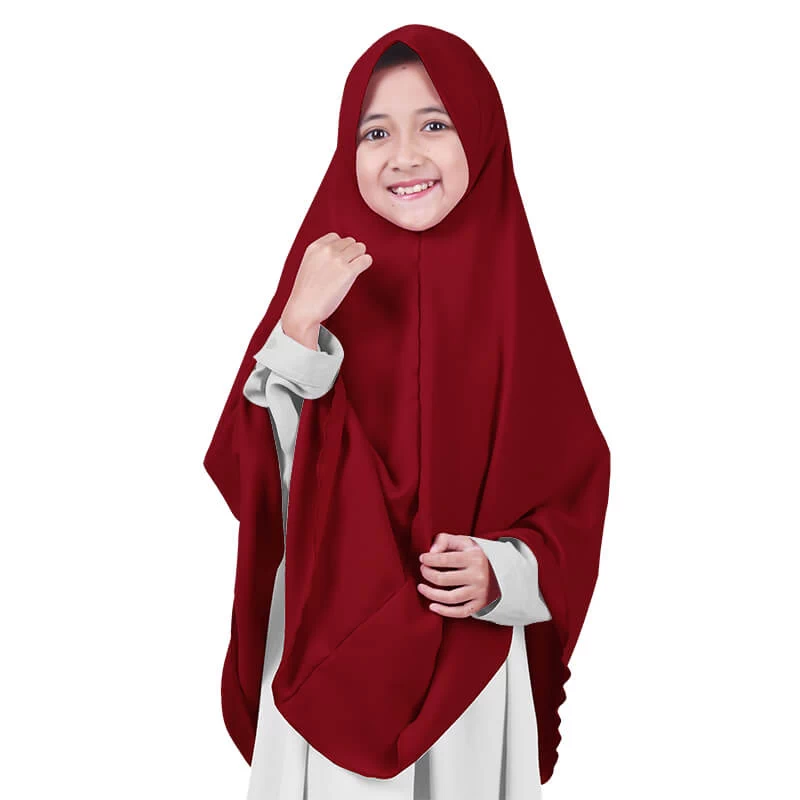 Kerudung Jilbab Anak Syar'i instant murah cantik - marun