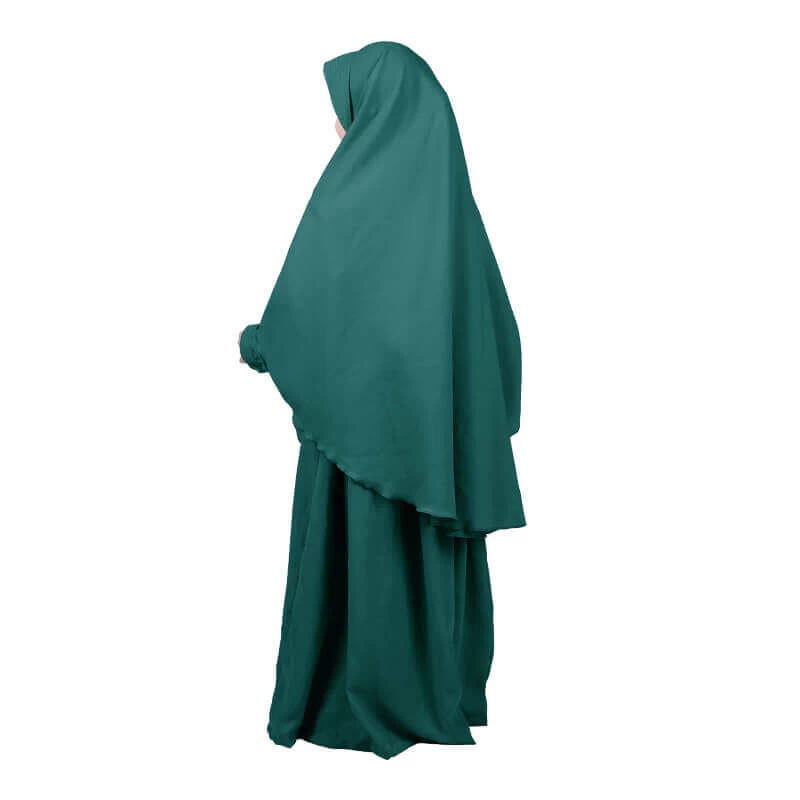 Gamis Anak Baju Muslim Anak Perempuan syar'i Polos Murah Cantik Wolly Crepe - Hijau Botol