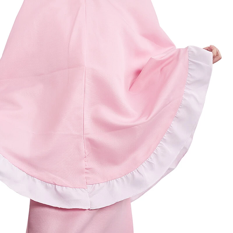 Gamis Anak Baju Muslim Anak Perempuan syar'i Rempel Kombinasi Balotelli Murah - Baby Pink