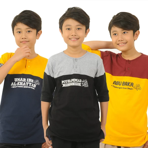 Bajuyuli Baju Muslim Kaos Anak Laki-laki Muhammad SAW dan Khalifah Series
