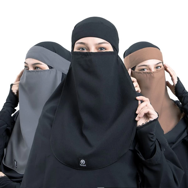 Cadar Niqab Bandana Polos Wollycrepe