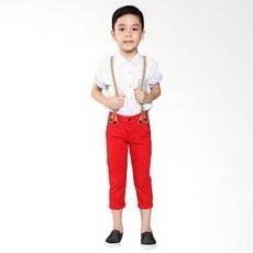 Celana Anak Laki Laki Jeans Panjang Merah