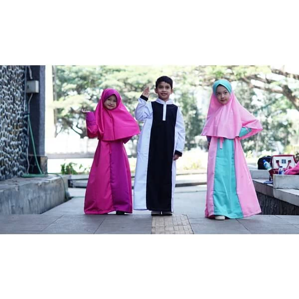 Baju Sari Gamis Pakaian Muslim Anak Perempuan Pesantren Gratis Ongkir