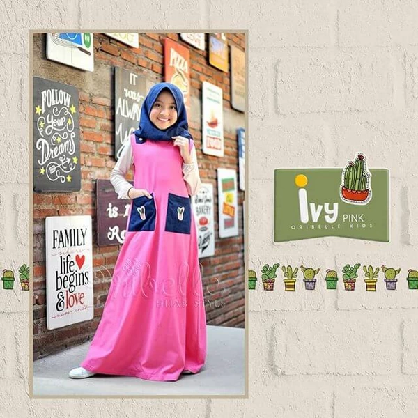 Gamis Anak Perempuan 9 Tahun Pakaian Muslim Anak Perempuan Modern Rabbani