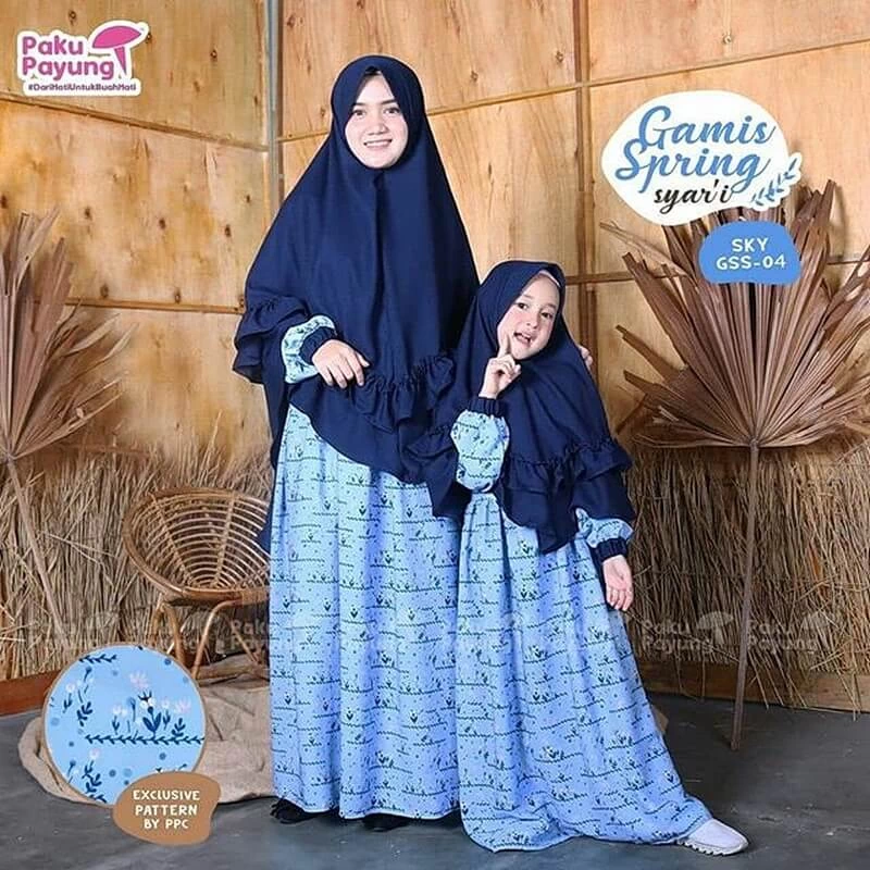 Model Baju Gamis Couple Ibu Dan Anak Perempuan Polos Naura