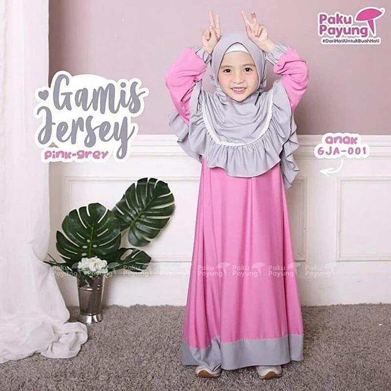 Gamis Jersey Anak Premium 5 Tahun Murah Naura