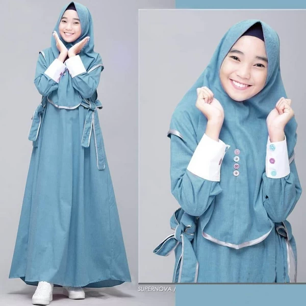 Gamis Anak Bahan Katun Jepang Pakaian Muslim Anak Perempuan SD Grosir