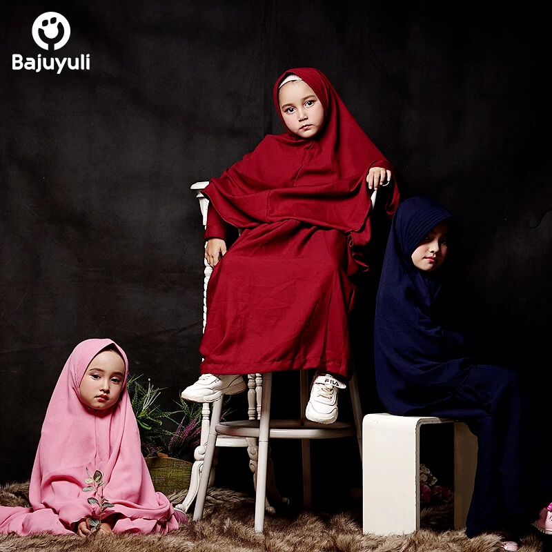 TK0069 Baju Muslim Anak Perempuan Warna Pink Marun Navy Syari Murah