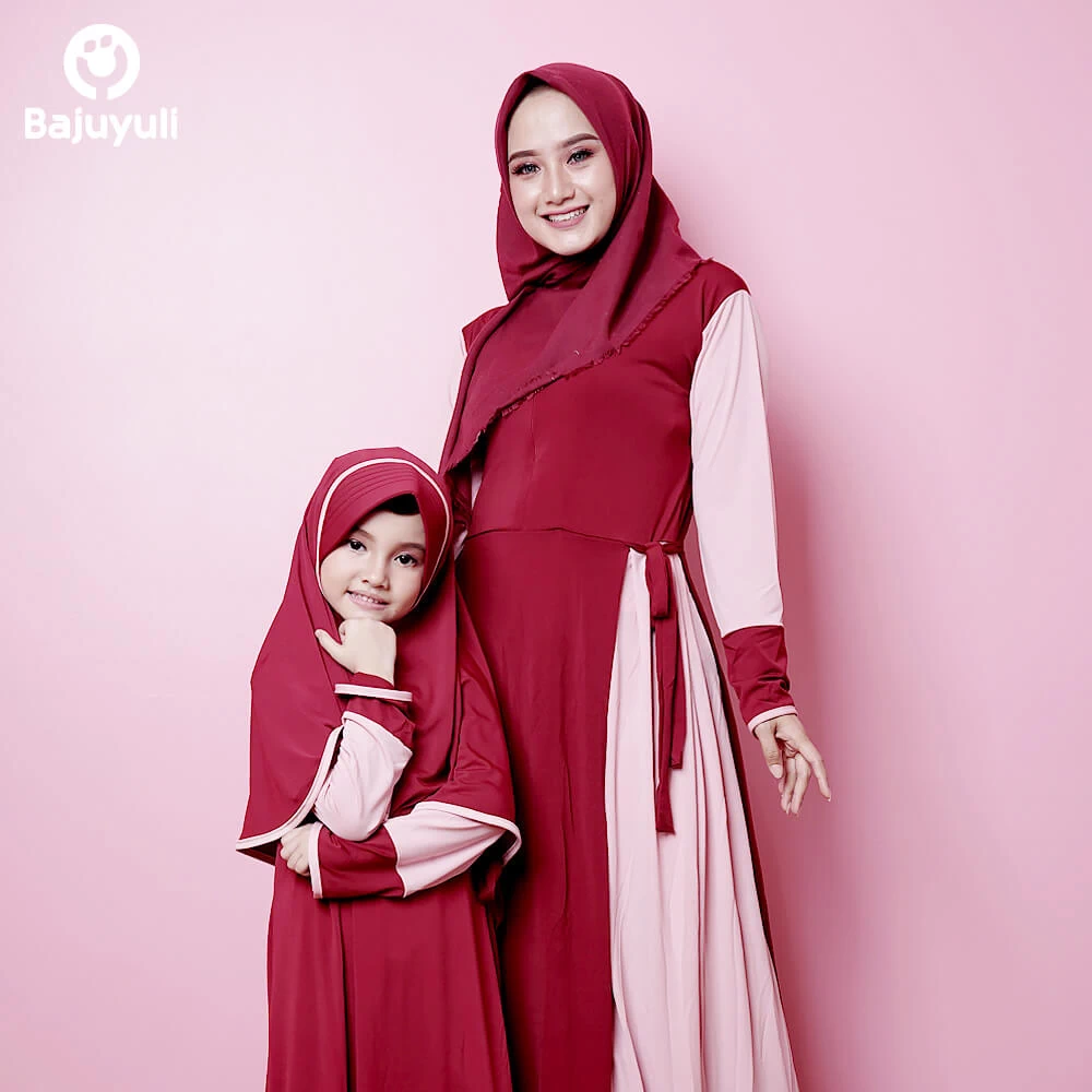 TK0220 Baju Muslim Anak Warna Marun Couple Syari Best Seller