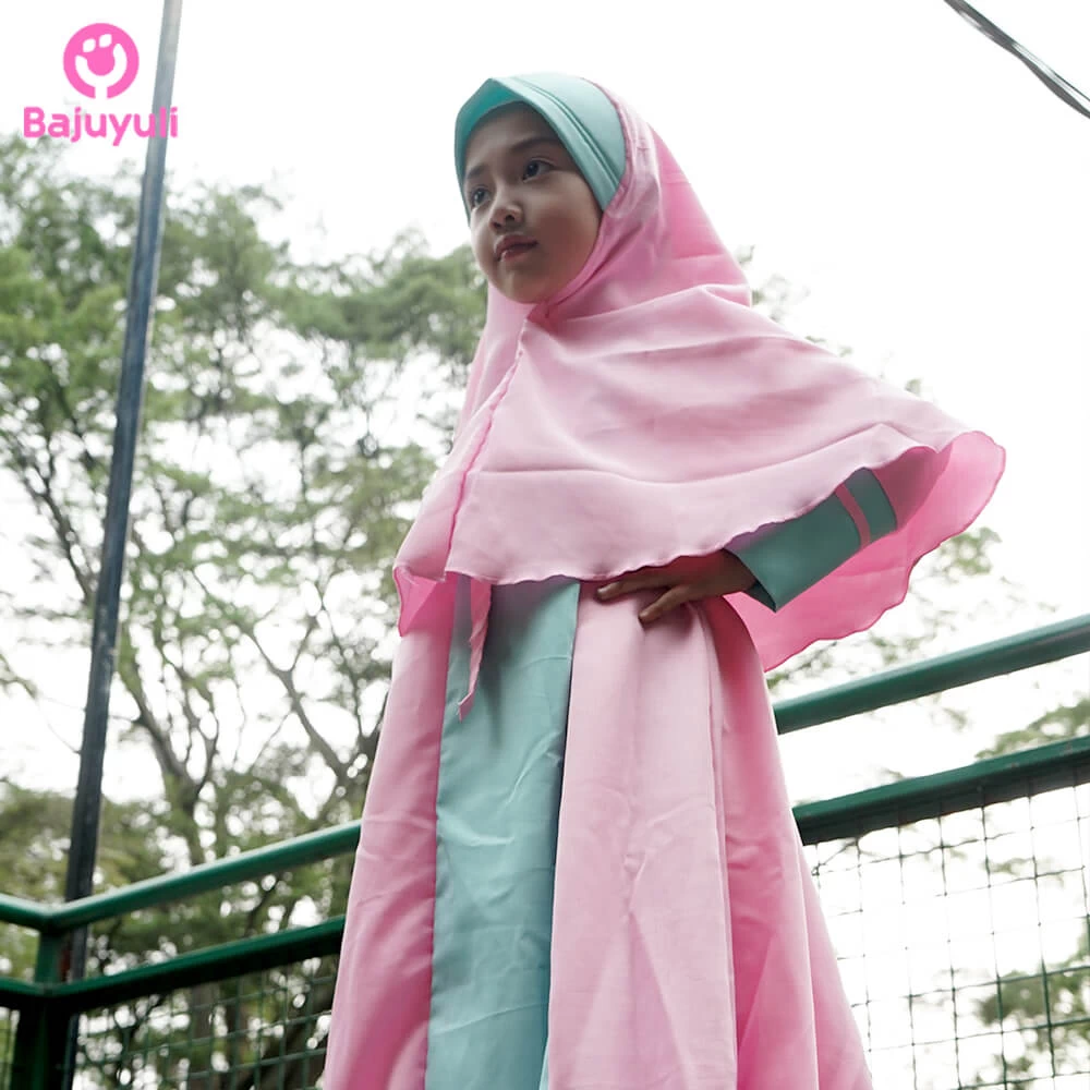 TK0531 Baju Gamis Anak Perempuan Warna Pink Mint Terbaru 2023 2 thn