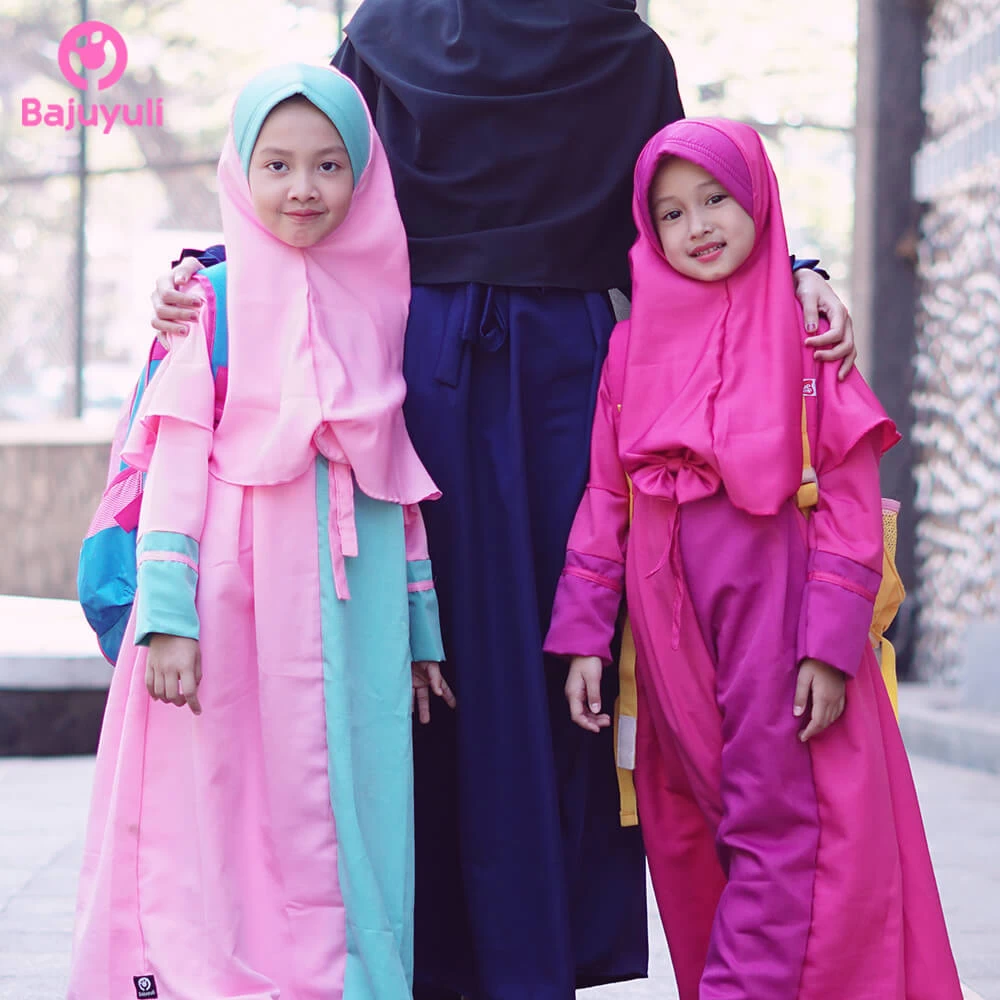 TK0536 Baju Gamis Anak Perempuan Warna Pink Sekolah Lucu Cutetrik