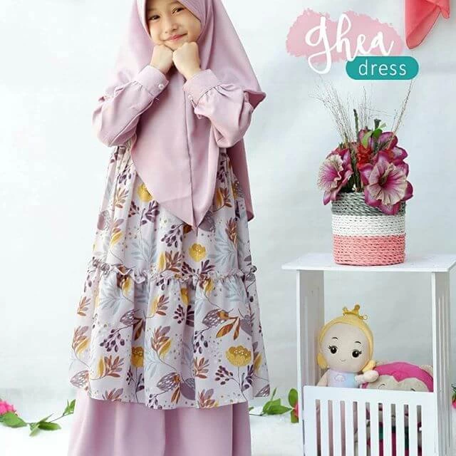 TK1087 Baju Muslim Anak Warna Bunga Lavender Murah Rabbani