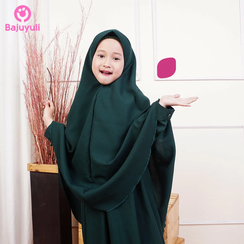 TK1144 Baju Gamis Anak Perempuan Warna Hijau Botol Terbaru 2023 Shahia Hijab