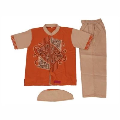 Baju Koko Anak Laki Laki Merah Oranye