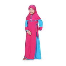Baju Muslim Anak Perempuan Jersey Pink Turkish
