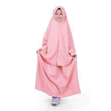 Gamis Anak Baju Muslim Anak Perempuan syar'i Polos Murah Cantik Adem Wolly Crepe - Salem