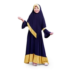 Baju Muslim Gamis Anak Perempuan Jersey Pesta Murah - Navy