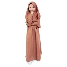 Gamis Anak Baju Muslim Anak Perempuan Polos Rempel Balotelli Murah Cantik - Milo