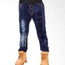 Celana Anak Laki Laki Jeans Panjang Stretch Washed Biru