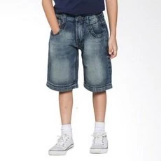 Celana Anak Laki Laki Jeans Pendek Washed Hitam Keren B
