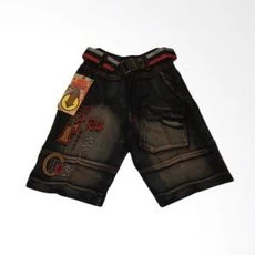 Celana Anak Laki Laki Jeans Pendek Washed Hitam