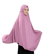 Kerudung Instan Syari Jilbab Bergo Maryam Super Jumbo Premium Pink Polos