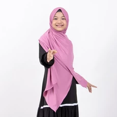 Jilbab Instant Pashmina Anak Polos Pink