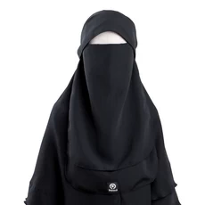 Cadar Anak Niqab Bandana Poni Wolfis Hitam