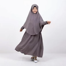 Gamis Anak Syari Abu Polos